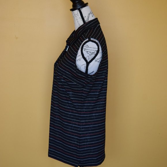 NWT Nike Golf shirt with pinstripes and front quarter zip sleeveless - Picture 3 of 4